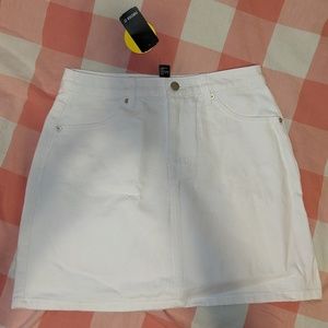Forever 21 White Denim Miniskirt